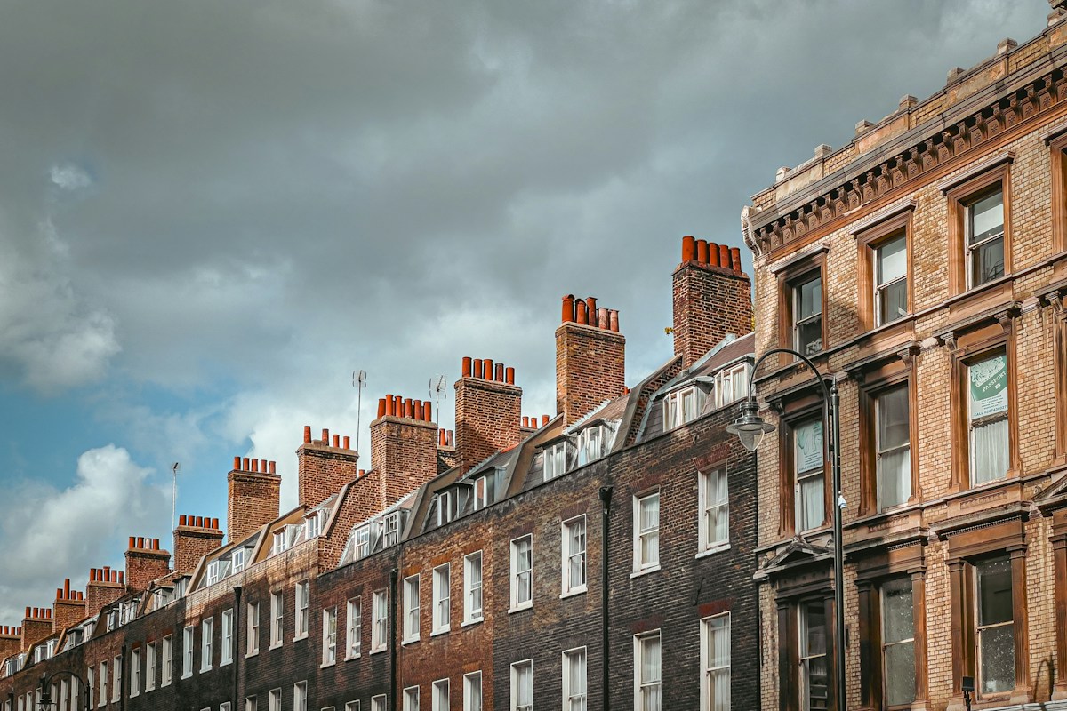 Residential brick houses in London